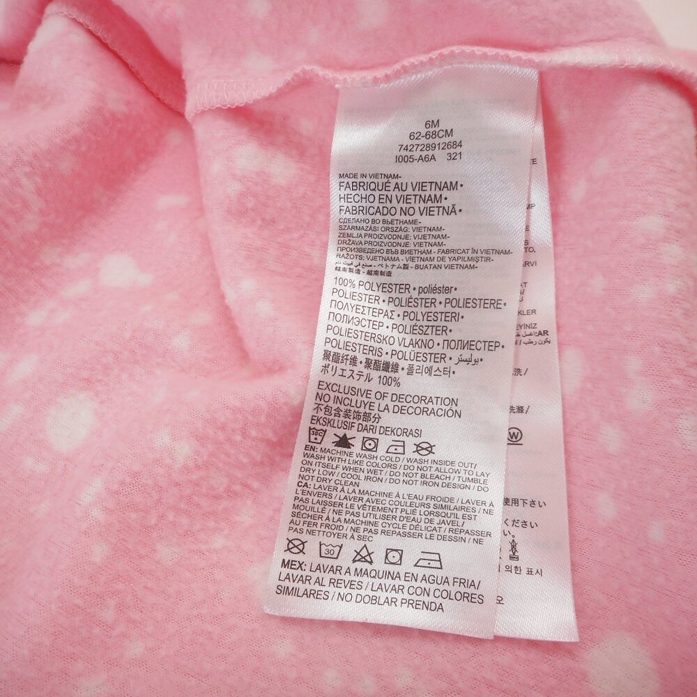 Nike Sleeper Baby Girl size 6M Pink with White Dots Zip-up Footed Cozy Fleece - Picture 5 of 5